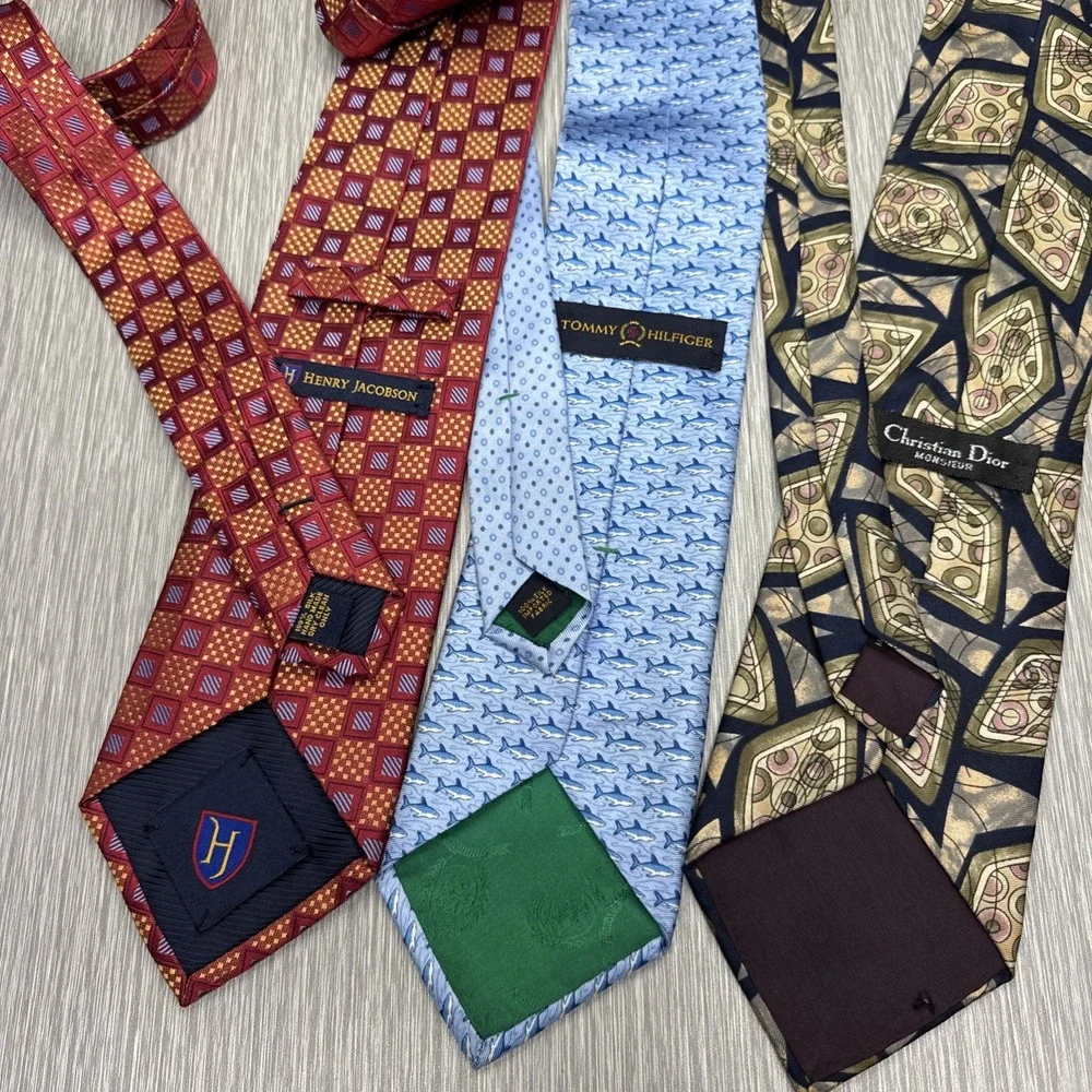 Christian Dior Tommy Hilfiger Henry Jacobson Silk Tie Lot‎ of 3 Men's Neckwear
